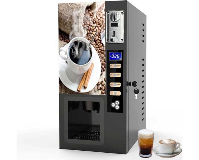 AROOM VENDING automatic coffee maker machine has a cup dispenser, automatically providing cups for customers, can place 6.5Oz/9Oz paper cups