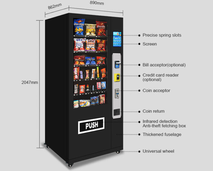 1036AR – 36 Slot Snack Vending Machine for Snacks and Cold Drinks with Screen - Image 4