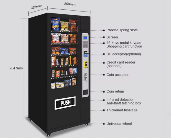 1036ARB – 36 Slot Refrigerated Snack Vending Machine with Keypad - Image 3
