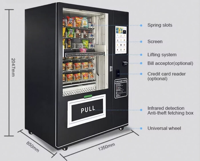 1060ARL – 60 Slots Snack Vending Machine 21.5" Touch Screen with Elevator Delivery - Image 4