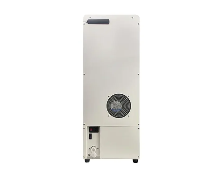 AR102J 2 flavor cold beverage juice dispenser rear view with ventilation and water connections
