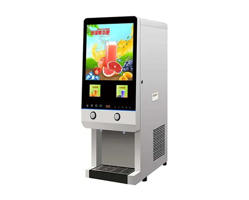 AR102J 2 flavor cold beverage juice dispenser side view for commercial use